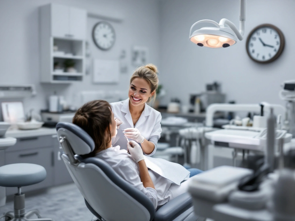 Une dentiste soigne une patiente