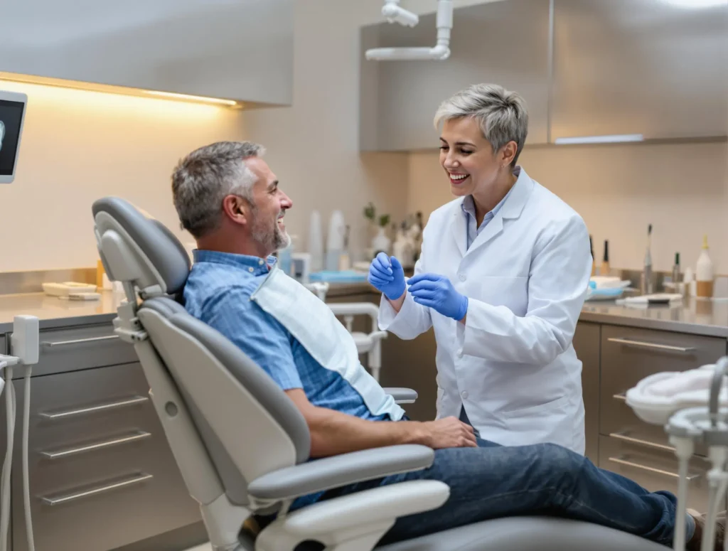 Rendez-vous entre un patient et une stomatologue
