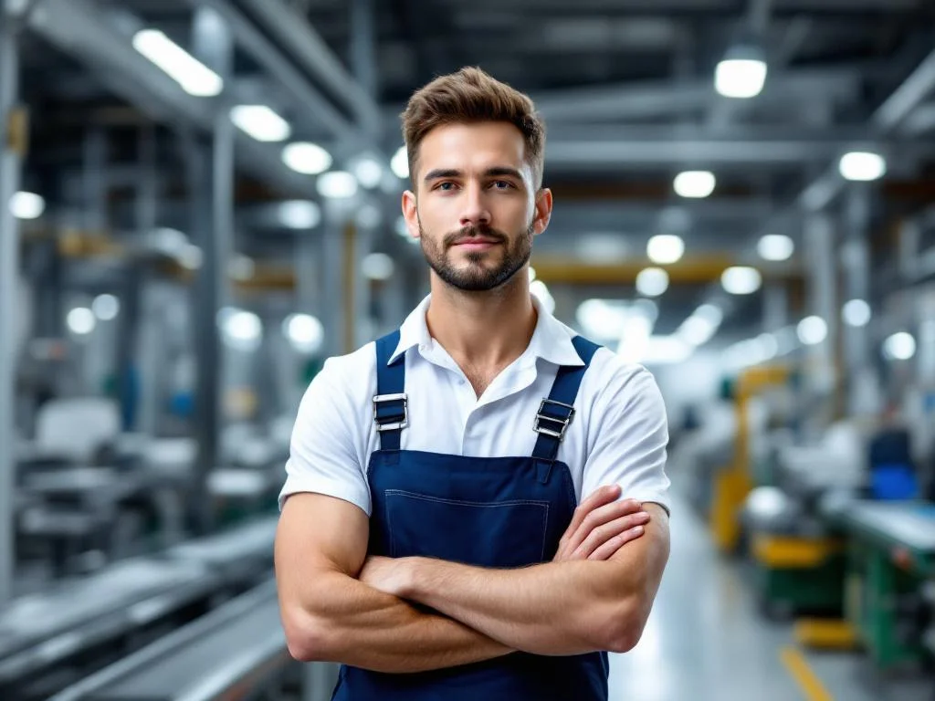 Un fabriquant travaillant dans son usine