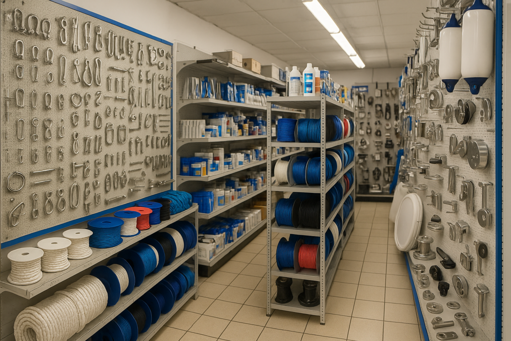 Intérieur d'un magasin d'accastillage