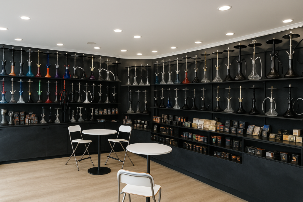 Intérieur d'un magasin à chicha