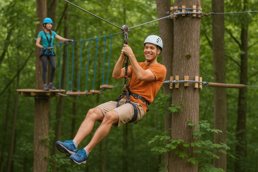 Parc d’aventure avec tyrolienne et via ferrata